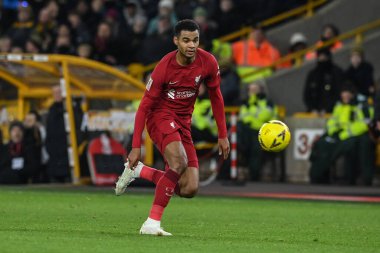 Cody Gakpo #18 of Liverpool breaks with the ball during the Emirates FA Cup Third Round Replay match Wolverhampton Wanderers vs Liverpool at Molineux, Wolverhampton, United Kingdom, 17th January 202