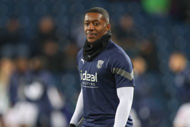 Jovan Malcolm #32 of West Bromwich Albion during the pre-game warm up ahead of the Emirates FA Cup Third Round Replay match West Bromwich Albion vs Chesterfield at The Hawthorns, West Bromwich, United Kingdom, 17th January 202