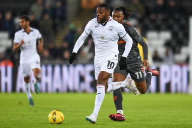 Olivier Ntcham #10 of Swansea City during the Emirates FA Cup Third Round Replay match Swansea City vs Bristol City at Swansea.com Stadium, Swansea, United Kingdom, 17th January 202