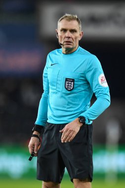 referee , Graham Scott, during the Emirates FA Cup Third Round Replay match Swansea City vs Bristol City at Swansea.com Stadium, Swansea, United Kingdom, 17th January 202