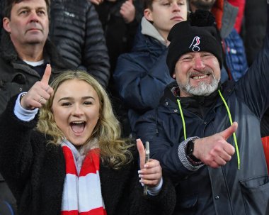 Bristol City supporters during the Emirates FA Cup Third Round Replay match Swansea City vs Bristol City at Swansea.com Stadium, Swansea, United Kingdom, 17th January 202