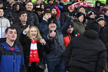 Bristol City supporters during the Emirates FA Cup Third Round Replay match Swansea City vs Bristol City at Swansea.com Stadium, Swansea, United Kingdom, 17th January 202