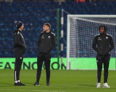 Chesterfield players arrive ahead of the Emirates FA Cup Third Round Replay match West Bromwich Albion vs Chesterfield at The Hawthorns, West Bromwich, United Kingdom, 17th January 202