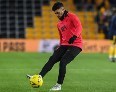 Alex Oxlade-Chamberlain #15 of Liverpool in the pregame warmup session during the Emirates FA Cup Third Round Replay match Wolverhampton Wanderers vs Liverpool at Molineux, Wolverhampton, United Kingdom, 17th January 202