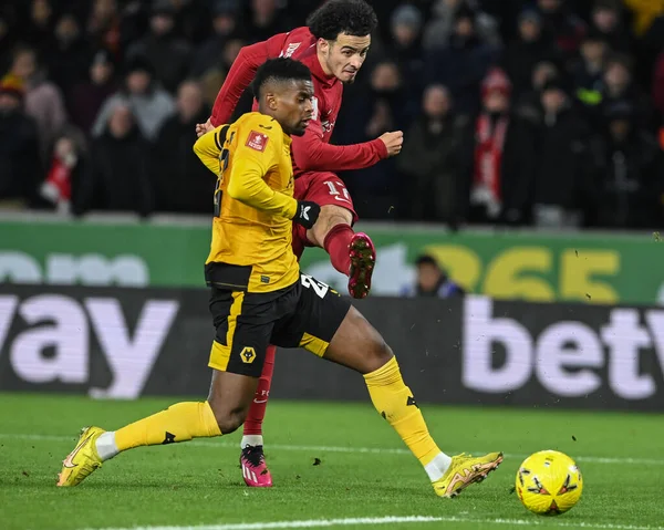 Curtis Jones #17 of Liverpool shoots just wide of the post during the Emirates FA Cup Third Round Replay match Wolverhampton Wanderers vs Liverpool at Molineux, Wolverhampton, United Kingdom, 17th January 202