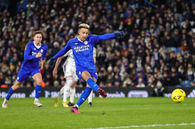 Callum Robinson #47 of Cardiff City  scores to make it 5-2 during the Emirates FA Cup Third Round replay Leeds United vs Cardiff City at Elland Road, Leeds, United Kingdom, 18th January 202