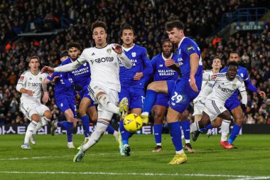 Rodrigo Moreno #19 of Leeds United shoots on goal during the Emirates FA Cup Third Round replay Leeds United vs Cardiff City at Elland Road, Leeds, United Kingdom, 18th January 202