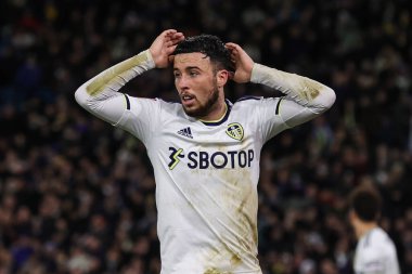 Sam Greenwood #42 of Leeds United reacts to a missed chance on goal during the Emirates FA Cup Third Round replay Leeds United vs Cardiff City at Elland Road, Leeds, United Kingdom, 18th January 202