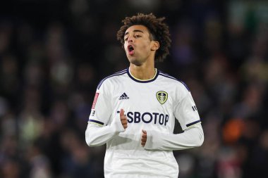 Tyler Adams #12 of Leeds United react during the Emirates FA Cup Third Round replay Leeds United vs Cardiff City at Elland Road, Leeds, United Kingdom, 18th January 202