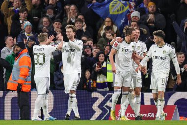 Patrick Bamford #9 of Leeds United celebrates his goal to make it 4-0 during the Emirates FA Cup Third Round replay Leeds United vs Cardiff City at Elland Road, Leeds, United Kingdom, 18th January 202
