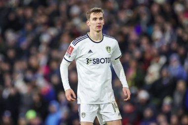 Diego Llorente #14 of Leeds United during the Emirates FA Cup Third Round replay Leeds United vs Cardiff City at Elland Road, Leeds, United Kingdom, 18th January 202