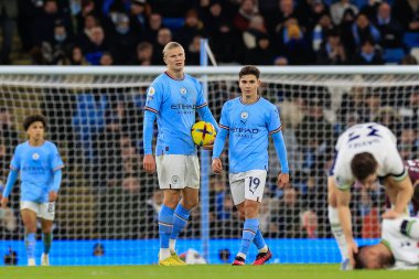 A dejected Erling Hland #9 of Manchester City after City got 0-2 down during the Premier League match Manchester City vs Tottenham Hotspur at Etihad Stadium, Manchester, United Kingdom, 19th January 2023