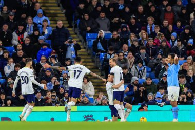 Dejan Kulusevski #21 of Tottenham Hotspur celebrates his goal to make it 0-1 during the Premier League match Manchester City vs Tottenham Hotspur at Etihad Stadium, Manchester, United Kingdom, 19th January 202