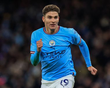 Julin lvarez #19 of Manchester City during the Premier League match Manchester City vs Tottenham Hotspur at Etihad Stadium, Manchester, United Kingdom, 19th January 2023