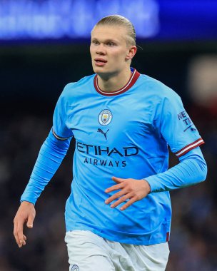 Erling Hland #9 of Manchester City during the Premier League match Manchester City vs Tottenham Hotspur at Etihad Stadium, Manchester, United Kingdom, 19th January 2023