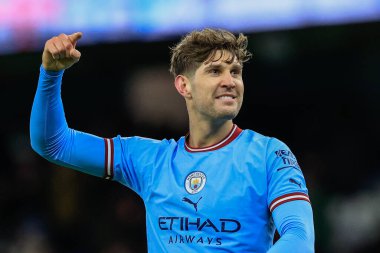 John Stones #5 of Manchester City celebrates the 4-2 win over Tottenham during the Premier League match Manchester City vs Tottenham Hotspur at Etihad Stadium, Manchester, United Kingdom, 19th January 202