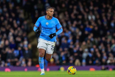 Manuel Akanji #25 of Manchester City in action during the Premier League match Manchester City vs Tottenham Hotspur at Etihad Stadium, Manchester, United Kingdom, 19th January 202