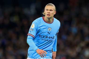 Erling Haaland #9 of Manchester City during the Premier League match Manchester City vs Tottenham Hotspur at Etihad Stadium, Manchester, United Kingdom, 19th January 202