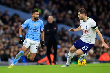 Riyad Mahrez #26 of Manchester City in action during the Premier League match Manchester City vs Tottenham Hotspur at Etihad Stadium, Manchester, United Kingdom, 19th January 202
