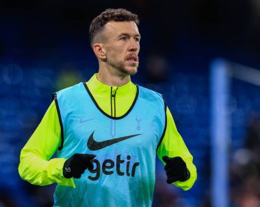 Ivan Perii #14 of Tottenham Hotspur in the pregame warmup session during the Premier League match Manchester City vs Tottenham Hotspur at Etihad Stadium, Manchester, United Kingdom, 19th January 2023