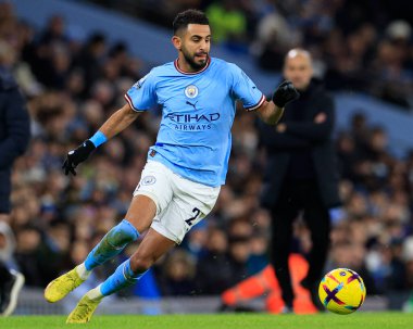 Riyad Mahrez #26 of Manchester City in action during the Premier League match Manchester City vs Tottenham Hotspur at Etihad Stadium, Manchester, United Kingdom, 19th January 202