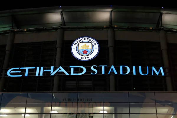Exterior View Etihad Stadium Ahead Premier League Match Manchester City — 스톡 사진