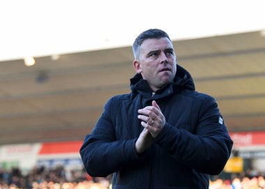 Plymouth Argyle Manager Steven Schumacher  applauds fans before kick off  during the Sky Bet League 1 match Plymouth Argyle vs Cheltenham Town at Home Park, Plymouth, United Kingdom, 21st January 202