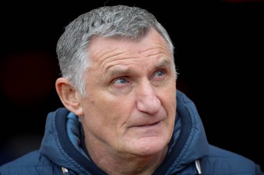 Tony Mowbray manager of Sunderland during the Sky Bet Championship match Sunderland vs Middlesbrough at Stadium Of Light, Sunderland, United Kingdom, 22nd January 202