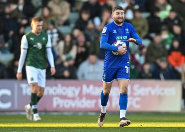 GOAL Cheltenham Town forward Alfie May  (10) celebrates a goal to make it 2-1  during the Sky Bet League 1 match Plymouth Argyle vs Cheltenham Town at Home Park, Plymouth, United Kingdom, 21st January 202