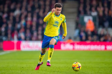 Brennan Johnson #20 of Nottingham Forest in action during the Premier League match Bournemouth vs Nottingham Forest at Vitality Stadium, Bournemouth, United Kingdom, 21st January 202