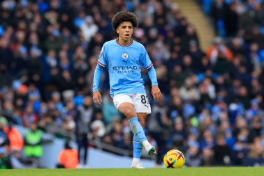 Rico Lewis #82 of Manchester City during the Premier League match Manchester City vs Wolverhampton Wanderers at Etihad Stadium, Manchester, United Kingdom, 22nd January 202