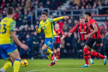 Brennan Johnson #20 of Nottingham Forest in action during the Premier League match Bournemouth vs Nottingham Forest at Vitality Stadium, Bournemouth, United Kingdom, 21st January 202