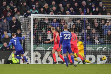 Harvey Barnes #7 of Leicester City scores to make it 2-1 during the Premier League match Leicester City vs Brighton and Hove Albion at King Power Stadium, Leicester, United Kingdom, 21st January 202