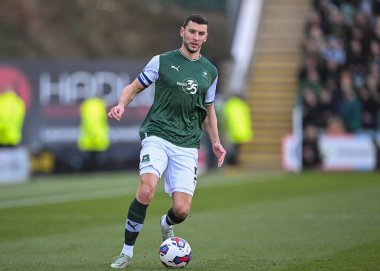 Plymouth Argyle defender James Wilson  (5)  during the Sky Bet League 1 match Plymouth Argyle vs Cheltenham Town at Home Park, Plymouth, United Kingdom, 21st January 202