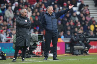 Tony Mowbray manager of Sunderland gestures during the Sky Bet Championship match Sunderland vs Middlesbrough at Stadium Of Light, Sunderland, United Kingdom, 22nd January 202