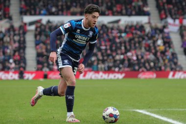 Hayden Hackney #30 of Middlesbrough on the ball during the Sky Bet Championship match Sunderland vs Middlesbrough at Stadium Of Light, Sunderland, United Kingdom, 22nd January 202