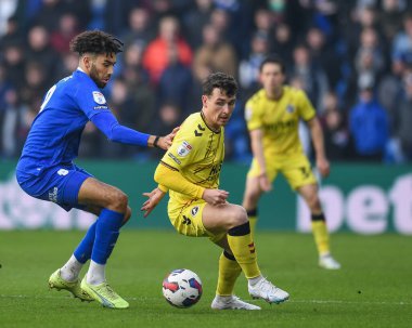 Dan McNamara #2 of Millwall under pressure from Kion Etete #9 of Cardiff City  during the Sky Bet Championship match Cardiff City vs Millwall at Cardiff City Stadium, Cardiff, United Kingdom, 21st January 202