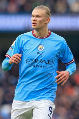 Erling Hland #9 of Manchester City during the Premier League match Manchester City vs Wolverhampton Wanderers at Etihad Stadium, Manchester, United Kingdom, 22nd January 2023