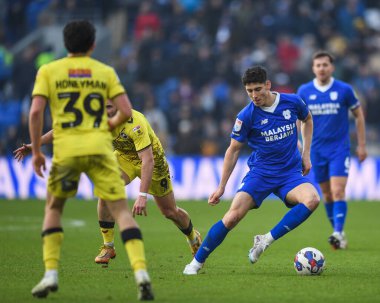 Callum O'Dowda #11 of Cardiff City  in action during the game  during the Sky Bet Championship match Cardiff City vs Millwall at Cardiff City Stadium, Cardiff, United Kingdom, 21st January 202 clipart