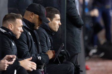 Vincent Kompany Manager of Burnley looks through his iPad during the Sky Bet Championship match Burnley vs West Bromwich Albion at Turf Moor, Burnley, United Kingdom, 20th January 202