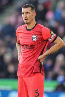 Lewis Dunk #5 of Brighton & Hove Albion during the Premier League match Leicester City vs Brighton and Hove Albion at King Power Stadium, Leicester, United Kingdom, 21st January 202