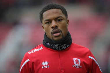 Chuba Akpom #29 of Middlesbrough during the pre match warm up ahead of the Sky Bet Championship match Sunderland vs Middlesbrough at Stadium Of Light, Sunderland, United Kingdom, 22nd January 202