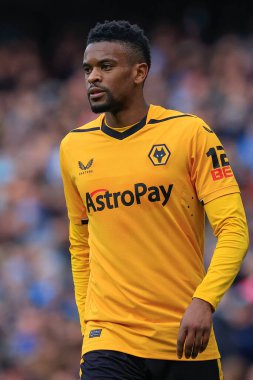 Nlson Semedo #22 of Wolverhampton Wanderers during the Premier League match Manchester City vs Wolverhampton Wanderers at Etihad Stadium, Manchester, United Kingdom, 22nd January 2023