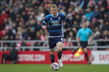 Riley McGree #8 of Middlesbrough on the ball during the Sky Bet Championship match Sunderland vs Middlesbrough at Stadium Of Light, Sunderland, United Kingdom, 22nd January 202