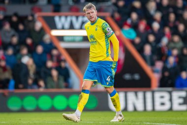 Joe Worrall #4 of Nottingham Forest walks up for a corner during the Premier League match Bournemouth vs Nottingham Forest at Vitality Stadium, Bournemouth, United Kingdom, 21st January 202