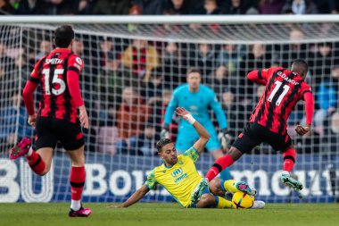 Renan Lodi #32 of Nottingham Forest makes a vital tackle during the Premier League match Bournemouth vs Nottingham Forest at Vitality Stadium, Bournemouth, United Kingdom, 21st January 202