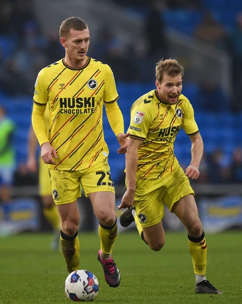 George Saville #23 of Millwall in action during the game  during the Sky Bet Championship match Cardiff City vs Millwall at Cardiff City Stadium, Cardiff, United Kingdom, 21st January 202