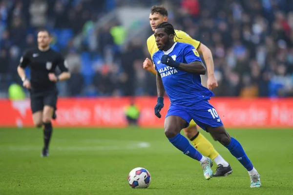 Sheyi Ojo #10 of Cardiff City  in action during the game  during the Sky Bet Championship match Cardiff City vs Millwall at Cardiff City Stadium, Cardiff, United Kingdom, 21st January 202