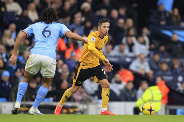 Pablo Sarabia #21 of Wolverhampton Wanderers in action during the Premier League match Manchester City vs Wolverhampton Wanderers at Etihad Stadium, Manchester, United Kingdom, 22nd January 202