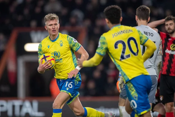 Sam Surridge #16 of Nottingham Forest scores an equaliser late on during the Premier League match Bournemouth vs Nottingham Forest at Vitality Stadium, Bournemouth, United Kingdom, 21st January 202